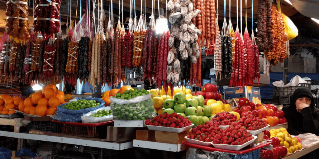 Fruit strings in the market