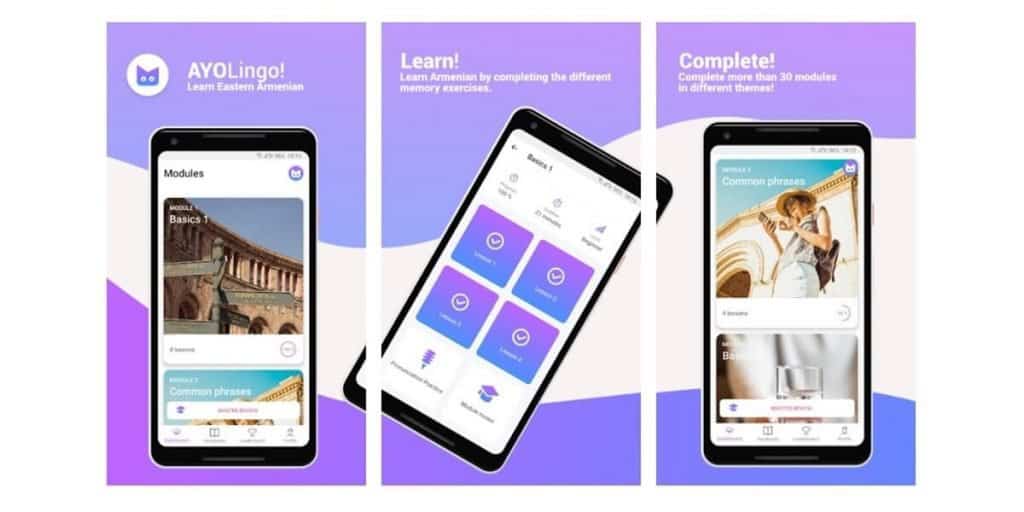 AYOlingo Armenian app for the Armenian language learning