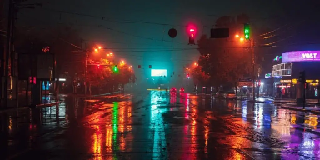 Yerevan roads at night