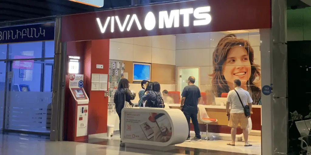 VIVA MTS mobile operator stand